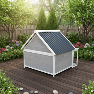Casa para Perros de Madera para Exteriores, Ecológica, Reciclable, Impermeable, Resistente al Viento, Diseño Moderno para Perros Medianos/Grandes, Venta Directa al Por Mayor - Product Image 4
