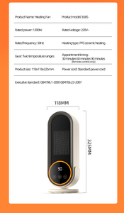 Xu Hướng Mới 1200W Mini Tiếng Ồn Thấp Xách Tay Điện Nóng Fan Điều Khiển Từ Xa Không Gian Nhà Nóng Chất Lượng Cao Fan - Product Image 2