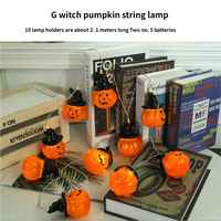 Guirlande lumineuse LED décorative en plastique pour Halloween, avec boîte à piles, motifs citrouille, fantôme, crâne, chauve-souris, petites lumières, Nouveautés Tendance