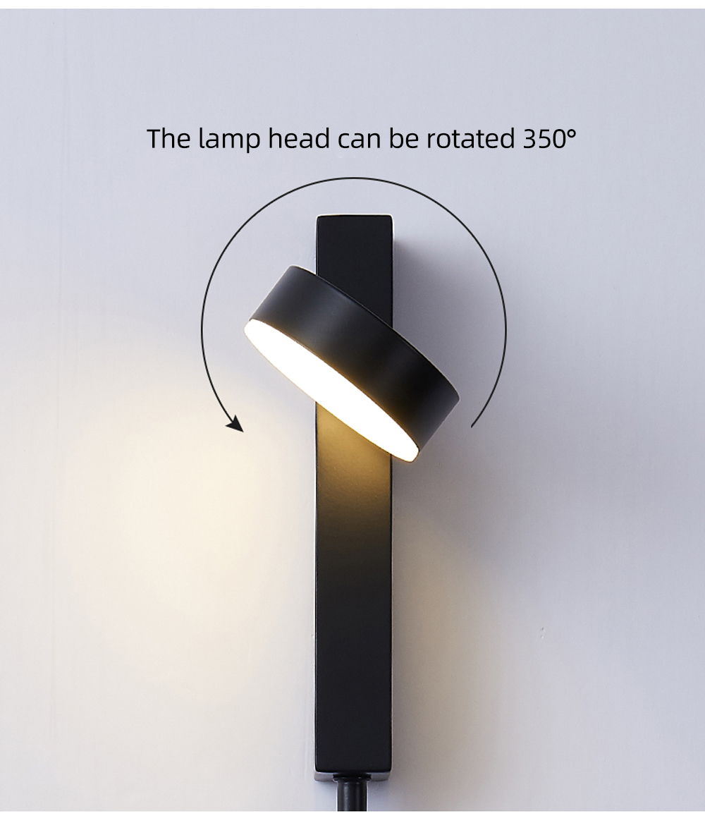 Modern Reading Wall Mounted Light for Bedroom Home Bedside Nordic Adjustable Rotating Long led Wall Lamp Indoor