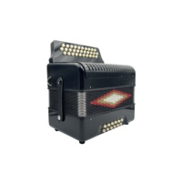 SEASOUND OEM Accordéon Diatonique Professionnel en Bois 31 Boutons 12 Basses Noir Portable pour Étudiant JB3112A