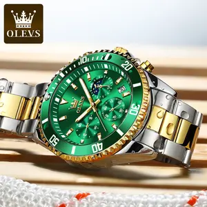OLEVS2870スポーツクロノグラフ防水メンズウォッチアナログ日付OEM高級クォーツメンズ腕時計