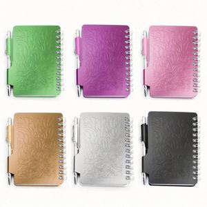 Wholesale Creative Paper <b>Notebooks</b> with Aluminum Shell and Metal Shell Includes Pens and Alloy Coil Creative Design - Product Image 4