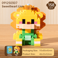 Lot de blocs de construction en micro-diamants Lion Amoureux, 158 pièces, mini briques animales, fournisseur en gros, cadeaux pour enfants