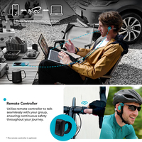 Walkie Talkie Headset konduksi tulang Bluetooth dengan PTT dan pemasangan perangkat ganda untuk multitugas