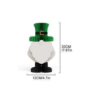 2026 Adorno de Mesa 3D de Duende con Sombrero de San Patricio y Pascua, de Papel de Panal Ecológico, para Exhibición en Festivales Irlandeses - Product Image 5