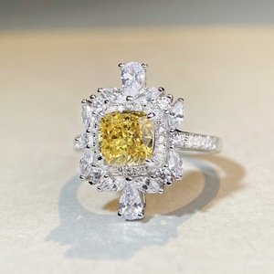 Magnifiques bagues de fiançailles en argent sterling S925 plaqué <span class=keywords><strong>platine</strong></span> de haute qualité avec diamant rose simulé - Product Image 3