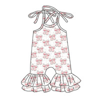 Combinaison pour enfants personnalisée avec imprimé œuf de Pâques, cordon de serrage et dentelle double couche, adorable combinaison pour filles