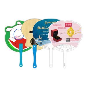 Custom Round Plastic Handfan Printed Logo Summer Promotion Gifts Craft Frame Hand Fan for Games