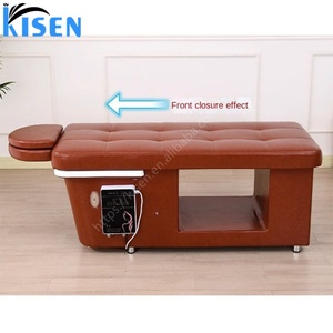 Kisen <b>Small</b> Volume Sahmpoo Bed Electric Adjustable Red Black <b>White</b> <b>Table</b> with English Panel Steamer Device - Product Image 6