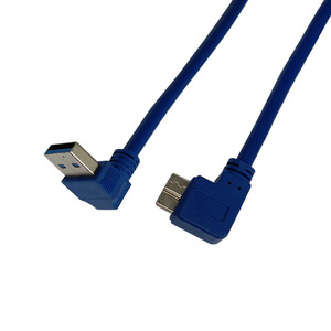 Cable de datos USB 3.0 de ángulo recto, transmisión de alta velocidad de A a Micro B para disco duro externo - Product Image 1