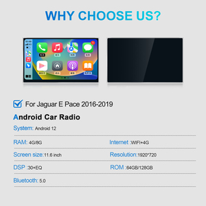 Navihua Autoradio Android 11.6" con Carplay, GPS, Navigazione <span class=keywords><strong>e</strong></span> Monitor per <span class=keywords><strong>Jaguar</strong></span> <span class=keywords><strong>E</strong></span> Pace X540 2016-2019 - Product Image 6