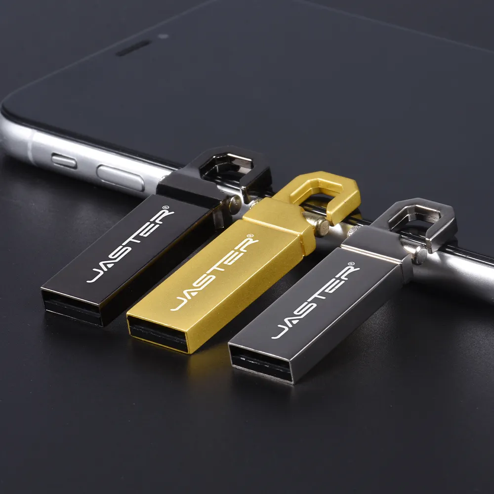 JASTER USB2.0 Flash Drive 8GB 16GB 32GB 64GB 128GB, Stik Memori Promosi Logam, Flash Drive USB dengan Logo Kustom