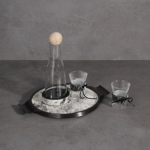 Modern <strong>Decor</strong> <strong>Items</strong> for Home Supplies Custom Coffee Pallets Leather <strong>Metal</strong> Serving Tray with Handle - Product Image 6