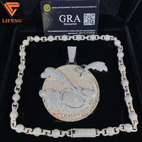 Luxe TwoTone 10mm Perle Boule Chaîne Rappeur Collier Or Rose Hommes Hip Hop Bijoux 925 Argent Glacé VVS Moissanite Diamant Cadeau