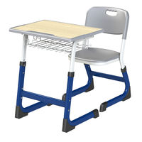 Ensemble de bureau et chaise d'école en bois moderne avec hauteur réglable et design confortable pour la maison, le bureau et l'école