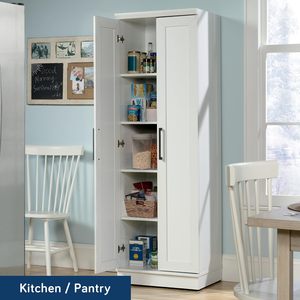 Sauder <span class=keywords><strong>homeplus</strong></span> ตู้เก็บของตู้กับข้าวสีขาวอ่อนเฟอร์นิเจอร์ห้องนอนสำหรับบ้านอพาร์ทเมนต์ห้องครัวโรงแรมใช้ผนัง - Product Image 4