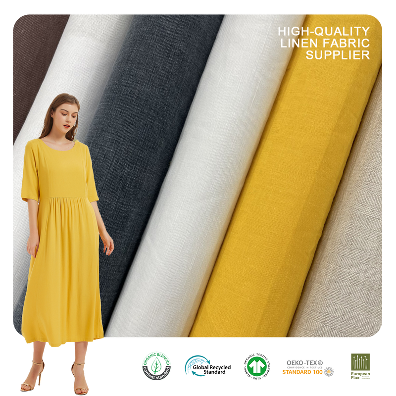 100 Linen Stripes Fabric 140cm Width