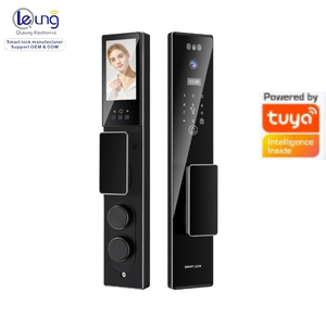 3D 얼굴 ID가있는 Qleung S555 CNC 프로세스 Tuya Wifi 앱 비디오 통화 코드 카드 지문 키 가정용 아파트 스마트 도어록 - Product Image 2