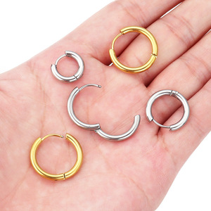 Pendientes de Aro de Acero Dorado Unisex, Joyería de Moda de Acero de Titanio, Origen Yiwu - Product Image 4