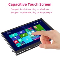 צג נייד בגודל 7 אינץ' מסוג IPS LCD עם מסך מגע קיבולי ברזולוציית 1024x600 ללא רמקול עבור Raspberry Pi 5 4B 3B+ מחשב נייד