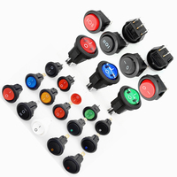 Interrupteur rond étanche 15MM / 20MM / 22MM avec éclairage LED Kcd1 / 12Volts / 24Volts / 220Volts /3/4 Pin Rocker 2 Way Position