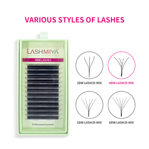 Wholesale LASHMIYA 4DW Matte Black 4D Handmade <strong>Eyelash</strong> <strong>Extensions</strong> Supplies Individuals PBT Fiber Imported German Natural Long - Product Image 2