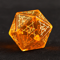 Dés à jouer D&D D20 en cristal K9 bleu, motif personnalisé, faits à la main, 16-24 mm, 1 pièce, ensemble de dés polyédriques en pierres précieuses pour RPG Dungeons and Dragons