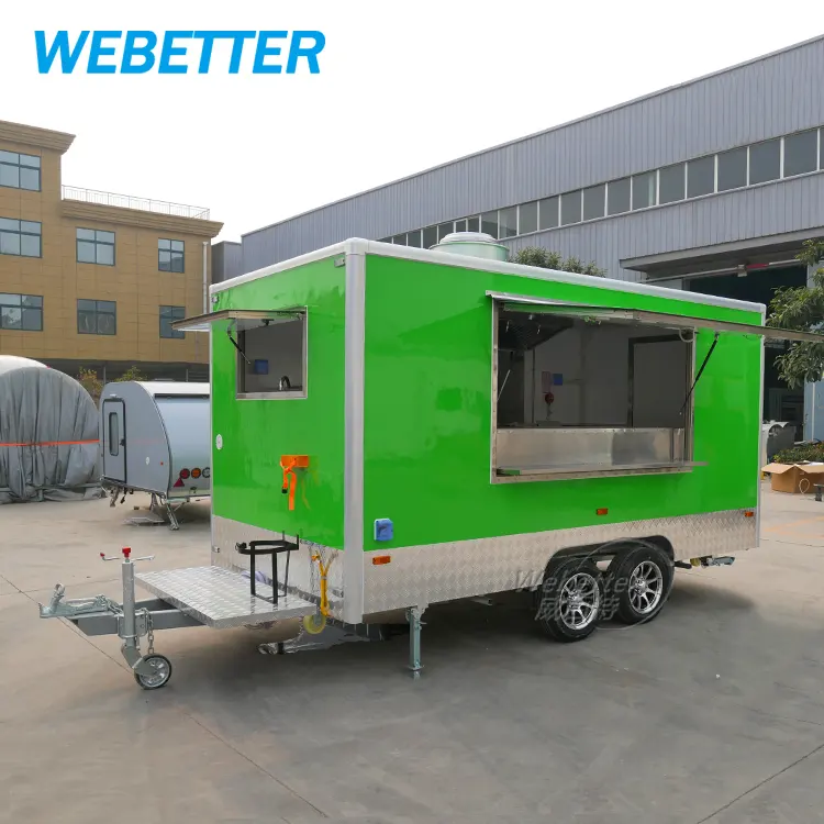 Webetter đường phố di động thức ăn nhanh xe tải nhượng Bộ Trailer vuông di động thực phẩm Trailer với đầy đủ thiết bị nhà bếp để bán