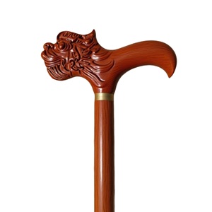 Canne en bois de hêtre à tête de dragon, manche droit, légère, pour usage quotidien des personnes âgées - Product Image 5