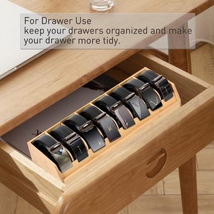 Boîte d'organisateur de ceinture en bambou 8 compartiments présentoir de ceinture, organisateur de ceinture pour placard - Product Image 6