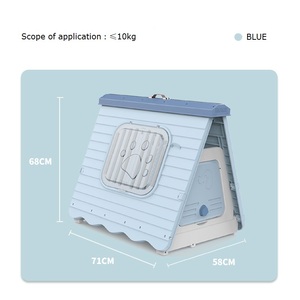 Perrera plegable de plástico para perros, casa para mascotas con forma de tienda para interior y exterior - Product Image 1