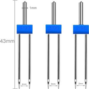 เข็มคู่ขนาด3เข็มสำหรับจักรเย็บผ้ายืดเครื่องจักรเข็มคู่คู่สำหรับจักรเย็บผ้าในครัวเรือน3ขนาดผสม2.0 - Product Image 2