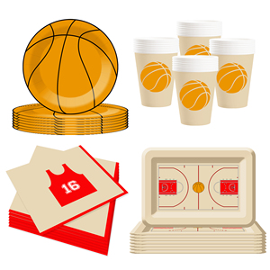 DAMAI - Platos de Papel, Vasos de Papel y Servilletas con Diseño de Baloncesto Personalizados para Fiestas de Cumpleaños - Product Image 4