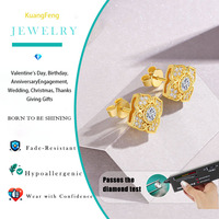 0.856CTW anting-anting kancing Moissanite berbentuk bunga 925 perak murni 18K berlapis emas hipoalergenik dan termasuk sertifikat