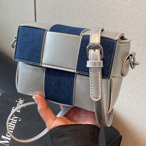 Fashion <b>patchwork</b> women's <b>bag</b>, denim and leather combination style - Product Image 5