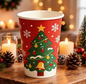 Vasos Desechables para Llevar, Impresos con Logotipo, para Fiestas de Navidad, Vino, Jugo, Té, Comida, Chocolate Caliente, Uso Doméstico y Publicitario - Product Image 2