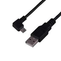 Cable USB 2.0 a Micro USB en Ángulo Recto, 3A, Carga Rápida, Cable de Datos con Blindaje Trenzado para Teléfono Móvil, Cámara, Computadora