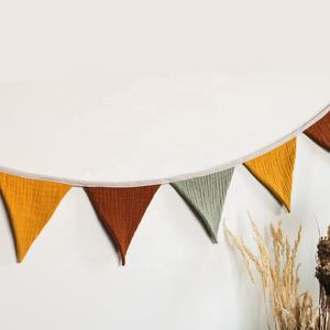 Wholesale Kids Birthday <strong>Bunting</strong> Baby <strong>Nursery</strong> <strong>Bunting</strong> Organic Cotton Muslin <strong>Bunting</strong> - Product Image 1