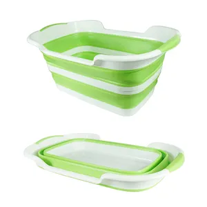 Hot Selling China Fabrikant Fold Up Jerribag Kleren Speelgoed Plastic Opslag Emmer Draagbare Opvouwbare Wasmand