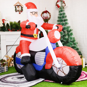 Père Noël de 1,8 m à moto, modèle gonflable lumineux à LED, décoration de fête de Noël pour cour extérieure - Product Image 1