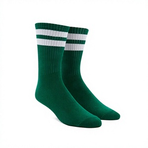 Chaussettes de sport en jacquard rayé Spandex de haute qualité, personnalisées par un designer OEM, style rétro skater, avec revers graphique, vente en gros - Product Image 2