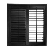 Obturateur en tilleul noir décor de chambre intérieur PVC volets de plantation vénitiens pour fenêtres de bureau Ventilation d'air horizontale hôtels