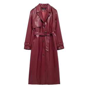 Trench-coat pour femme veste à revers long automne hiver nouveau style vêtements d'extérieur longs avec <span class=keywords><strong>ceinture</strong></span> - Product Image 4