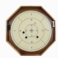 Plateau de jeu de crokinole et d'échecs de tournoi de 30 pouces, plateau de jeu en bois, octogone régulier pour deux joueurs