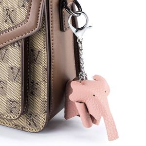 Tierschlüsselanhänger für Herren Damen Tasche Charme Mädchen handgefertigt echtes Leder niedlich lustig glücklich Elefant Kuh Pferd Anhänger Schlüsselanhänger - Product Image 4