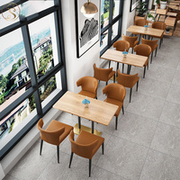Restaurant café thé personnalisé longue cabine en cuir canapé table et chaise combinaison restaurant meubles canapé ensemble