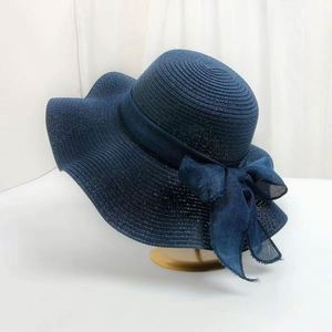 Wholesale Women's Summer <b>Hats</b> Cheap Paper <b>Straw</b> Sun Beach <b>Hat</b> Wide Brim Sun Bucket <b>Hat</b> With Ribbon - Product Image 5