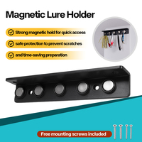 Support magnétique compact en ABS pour leurres de pêche, organisateur de matériel de bateau à 5 aimants pour hameçons, appâts et outils de pêche