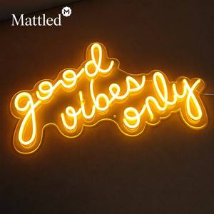 Letrero LED de Neón 'Good Vibes Only', Decoración de Pared Estética, Acrílico Rosa Regulable, Listo para Enviar, para Dormitorio, Sala de Estar, Oficina en Casa - Product Image 1